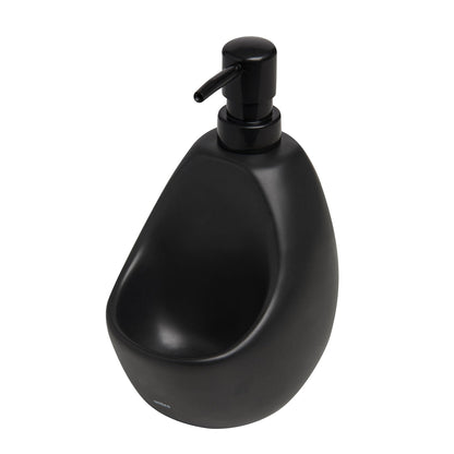 Dispenser Porta Detergente com Esponja Joey Cerâmica Preto 591ml