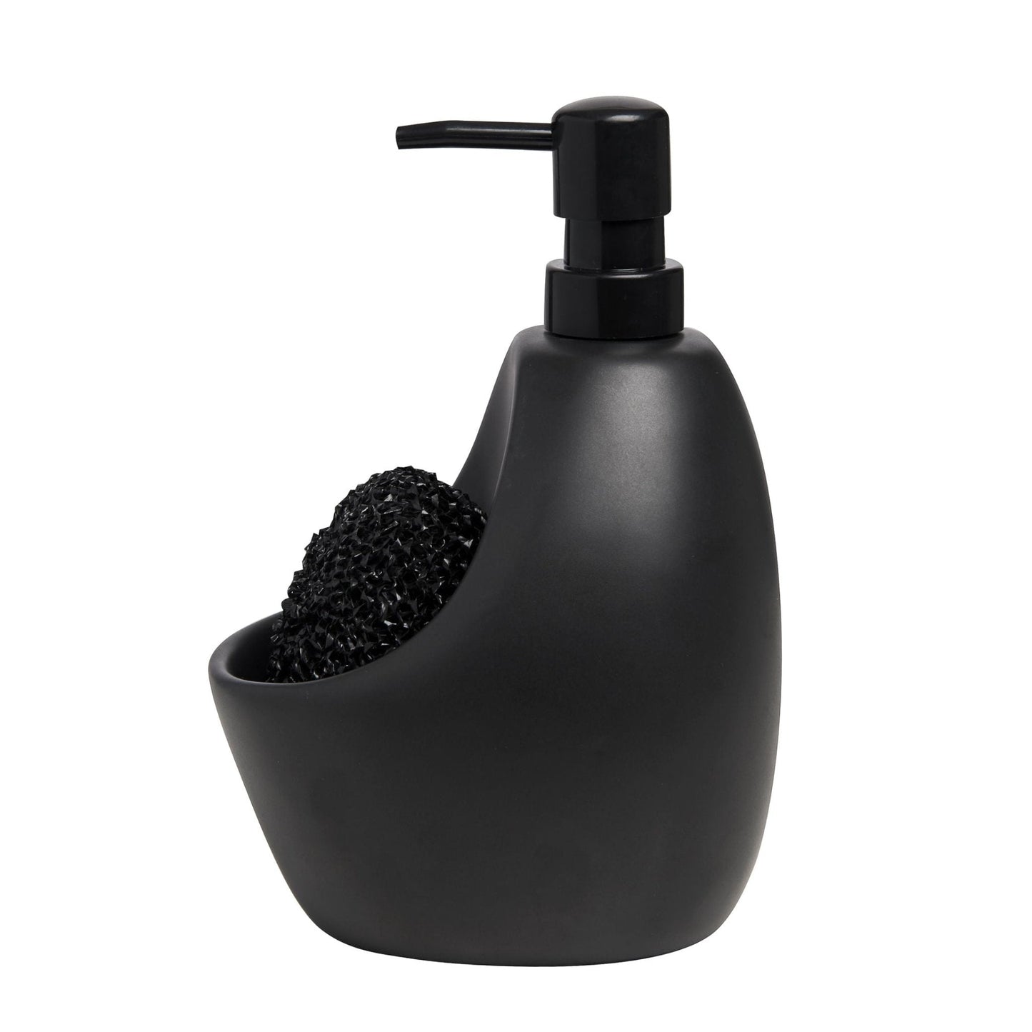 Dispenser Porta Detergente com Esponja Joey Cerâmica Preto 591ml
