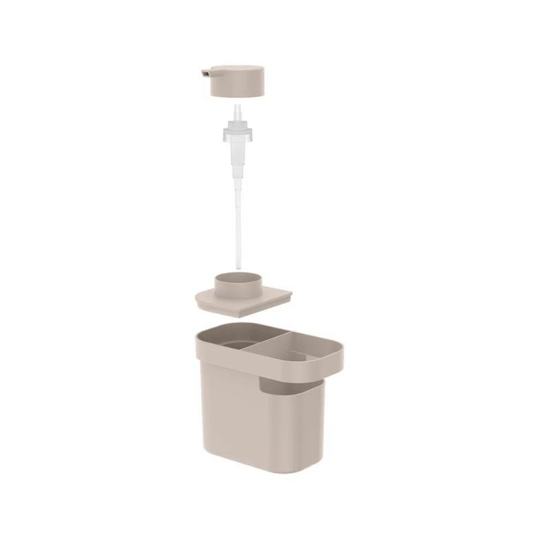 Dispenser Porta Detergente e Organizador Trium Bege 650ml