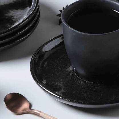 Jogo 6 Xicaras de Café com Pires Orgânico Eclipse 120ml