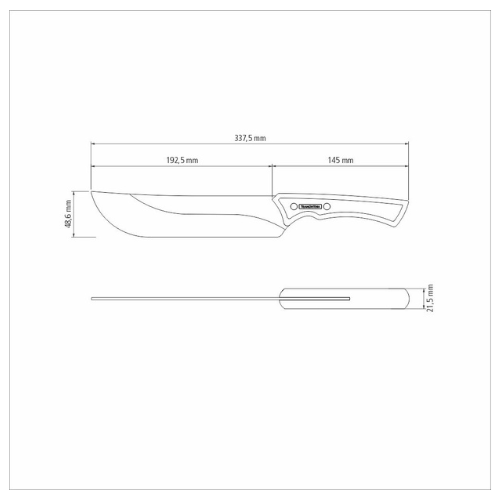 Faca de Carne Churrasco em Aço Inox Black 33,7cm Tramontina
