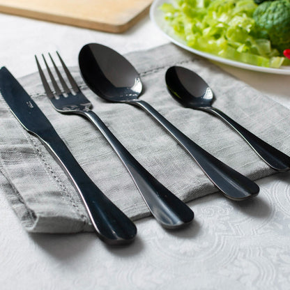Faqueiro 24 Peças de Aço Inox Positano Preto Ônix