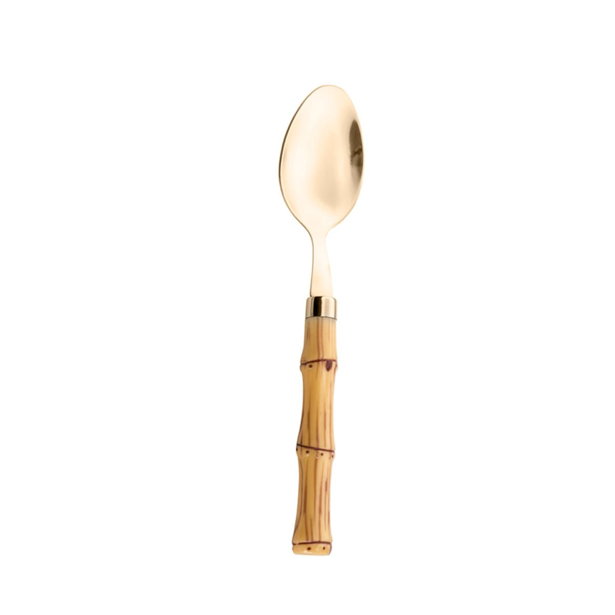 Faqueiro de Aço Inox com Cabo Plástico Bambu Dourado 24 Peças