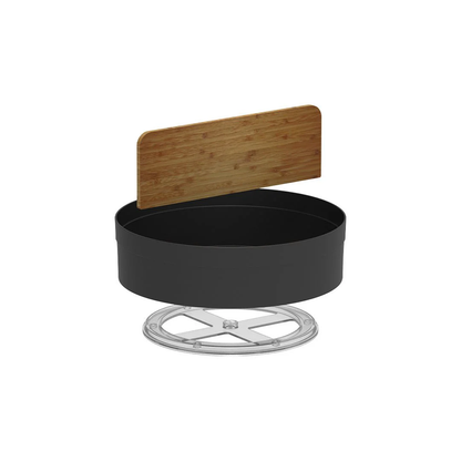 Organizador Giratório Lume com Divisória de Bambu Preto 25,5cm