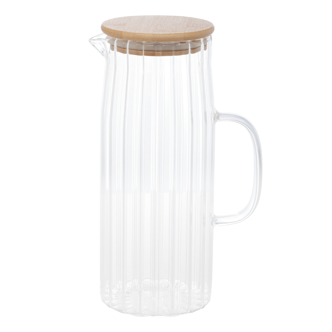 Jarra de Vidro com Tampa em Bambu 1,1L