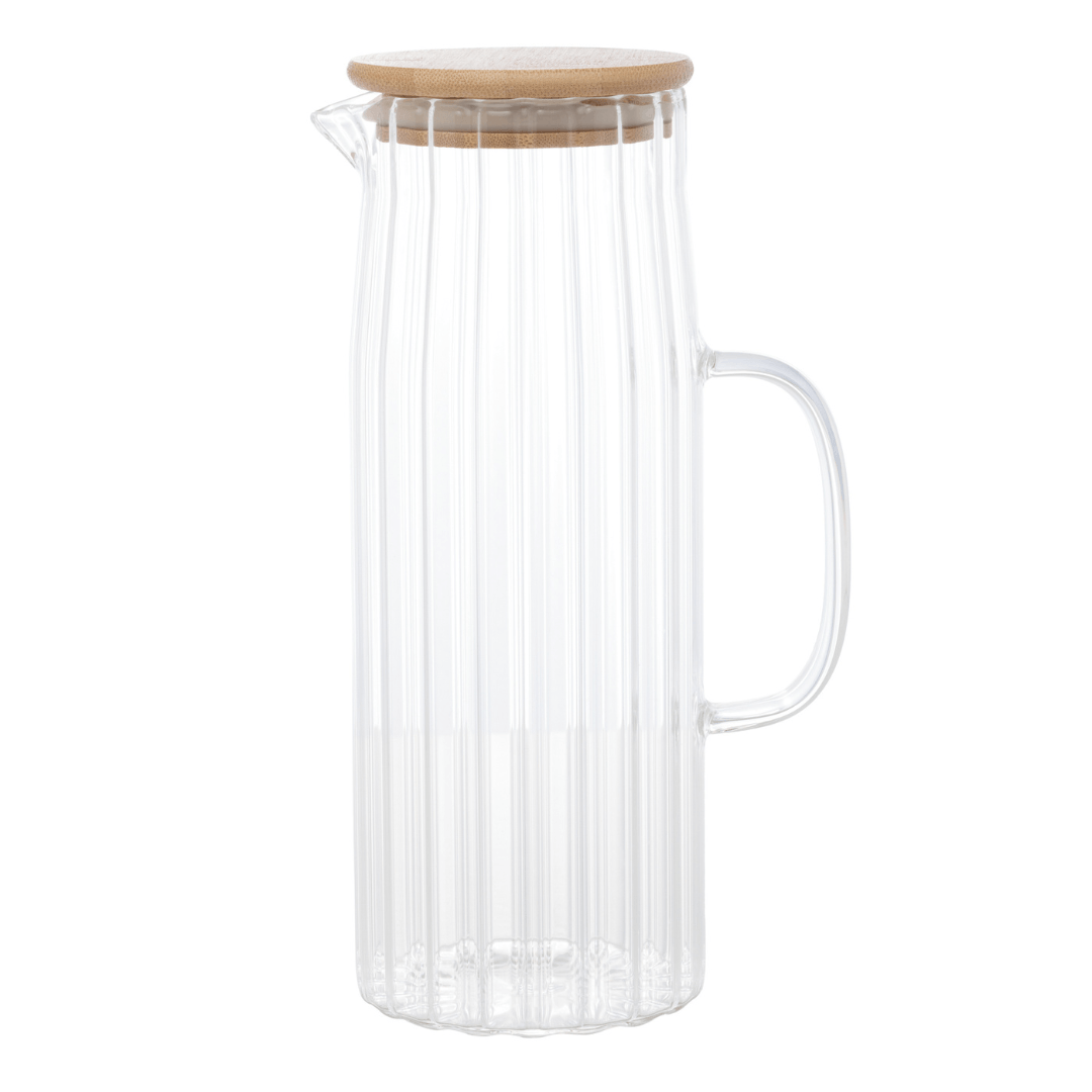 Jarra de Vidro com Tampa em Bambu 1,1L