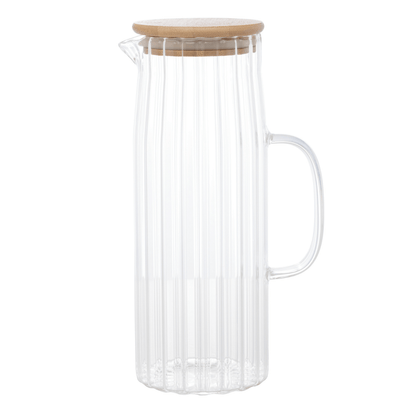 Jarra de Vidro com Tampa em Bambu 1,1L