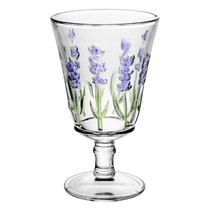 Jogo 1 Jarra com 6 Taças Cristal Lavanda Hand Painting