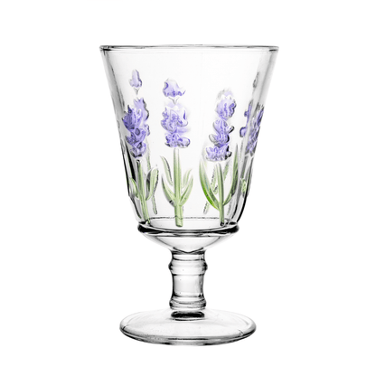 Jogo 1 Jarra com 6 Taças Cristal Lavanda Hand Painting