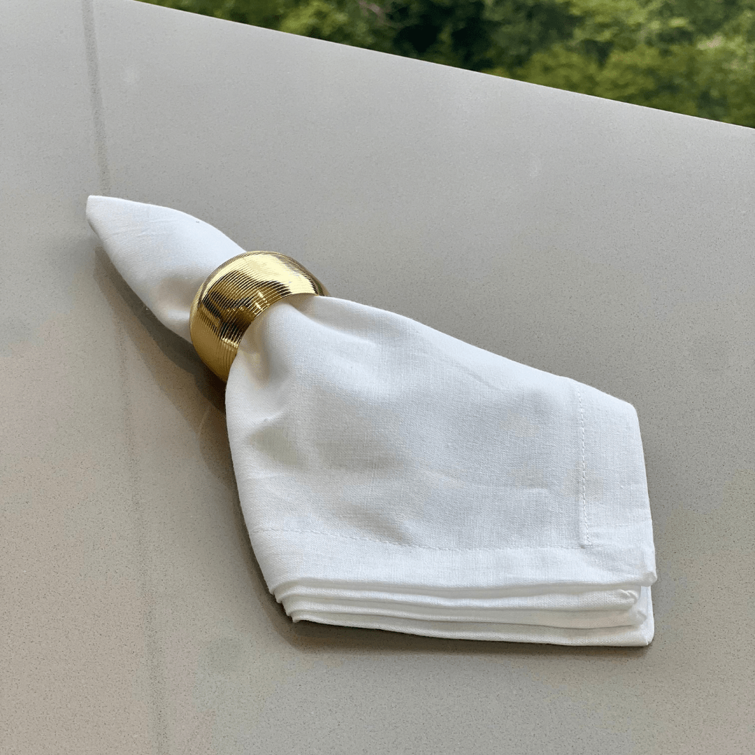 Jogo 4 Anéis para Guardanapo de Aço Circle Dourado 4,5cm