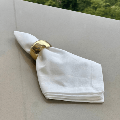 Jogo 4 Anéis para Guardanapo de Aço Circle Dourado 4,5cm
