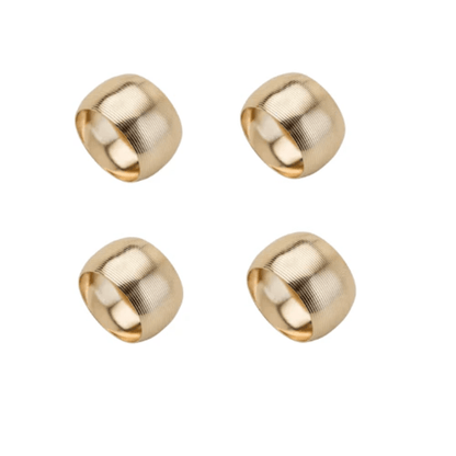 Jogo 4 Anéis para Guardanapo de Aço Circle Dourado 4,5cm