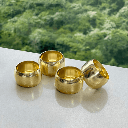 Jogo 4 Anéis para Guardanapo de Aço Circle Dourado 4,5cm