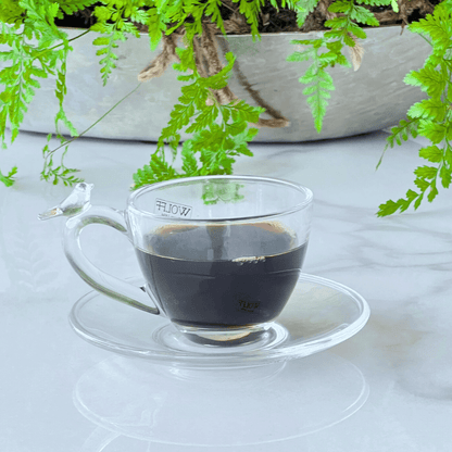 Jogo 4 Xícaras de Café Bird com Pires Cristal 80ml