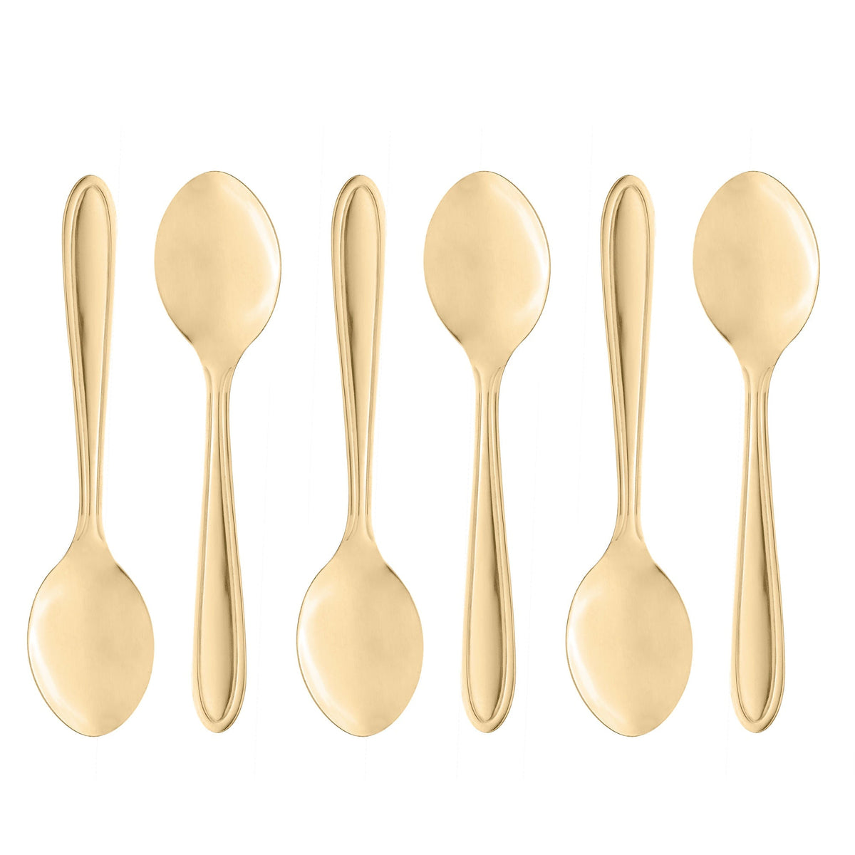 Jogo 6 Colheres para Sobremesa Gastro Aço Inox Dourado 13cm