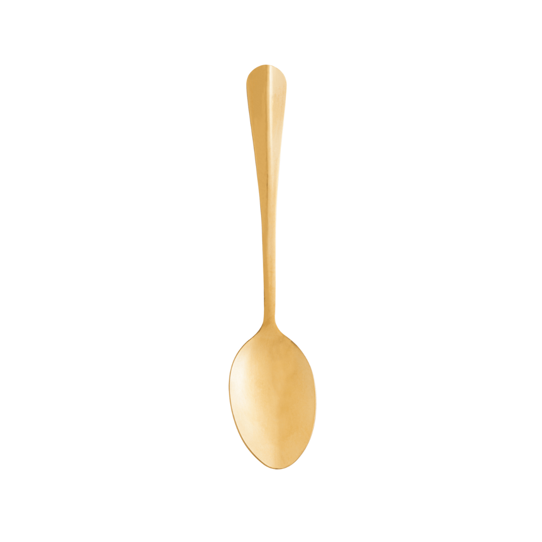 Jogo 6 Colheres Positano Dourada 18cm