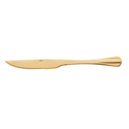 Jogo 6 Facas Churrasco Positano Dourado 23cm