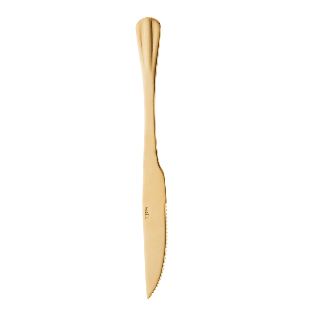 Jogo 6 Facas Churrasco Positano Dourado 23cm
