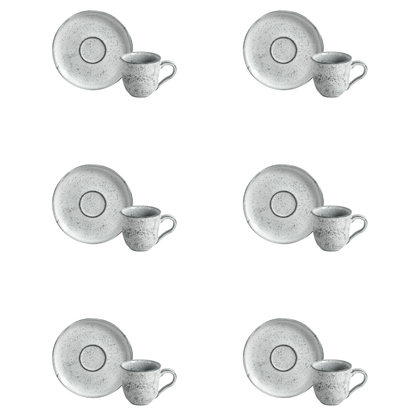 Jogo 6 Xicaras de Café com Pires Bio Echo Branco 120ml