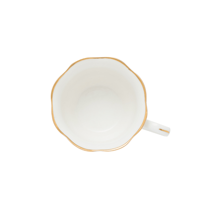 Jogo 6 Xícaras de Café com Pires Maldivas Branco com Fio de Ouro