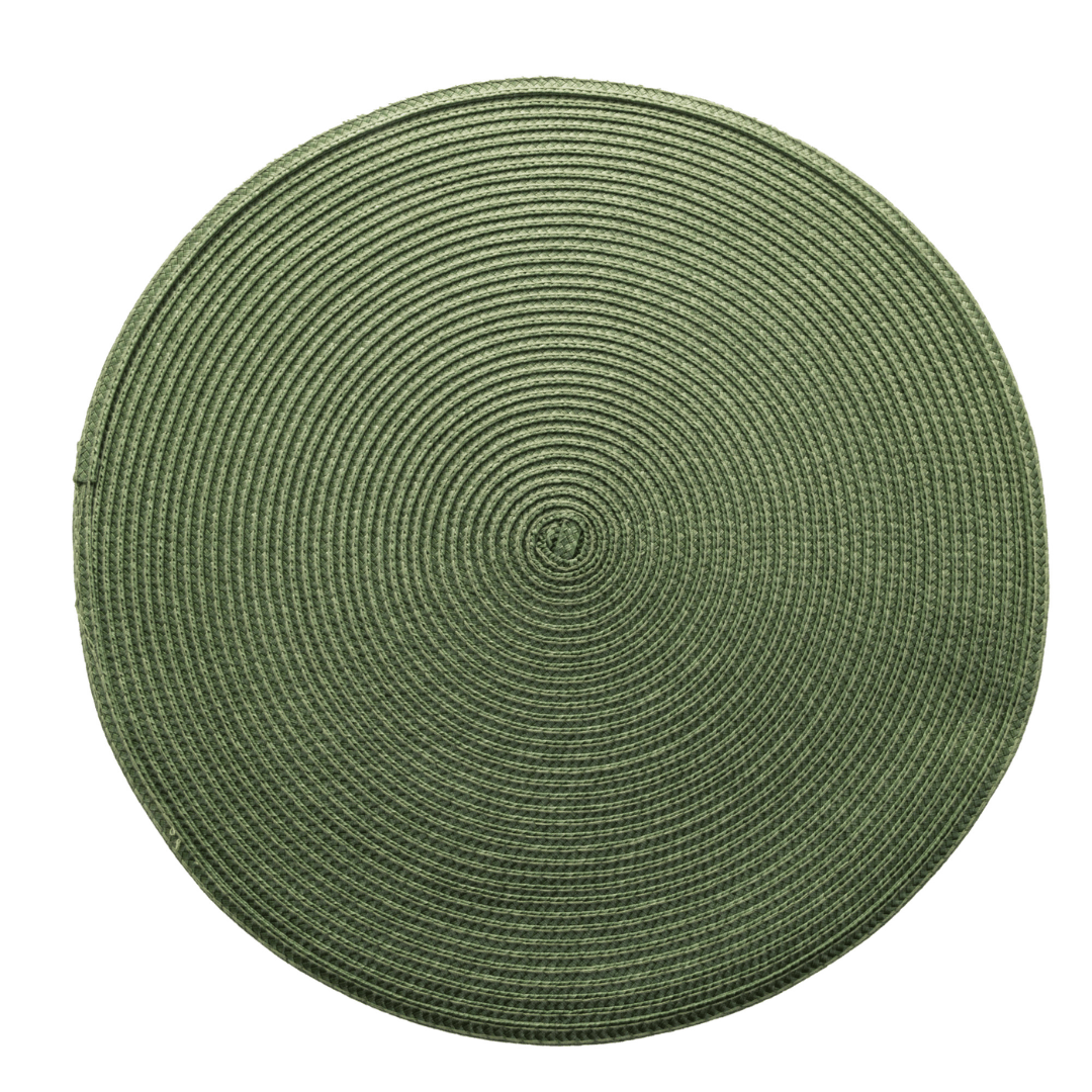 Jogo Americano Redondo Poliester Fresno Verde 38cm