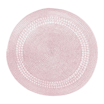 Jogo Americano Redondo Poliéster Rosa 38cm