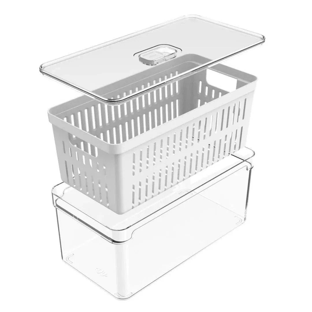 Kit 2 Organizadores Clear Fresh com Cesto 5 Litros
