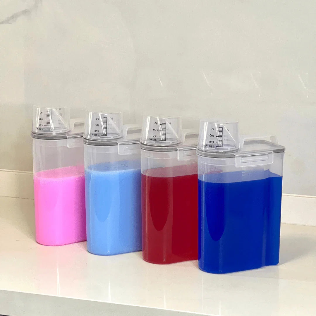 Kit 5 Potes Herméticos com Copo Medidor 2,5 Litros