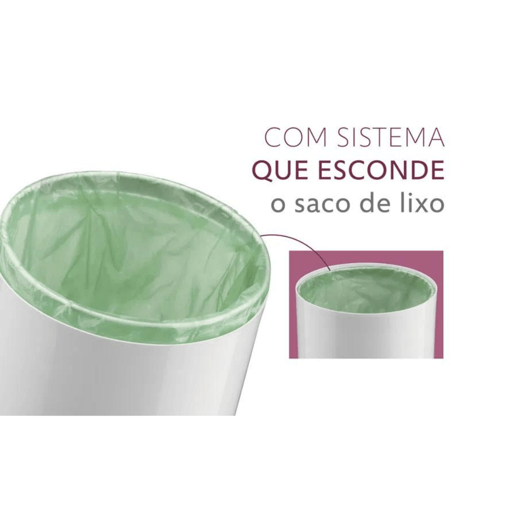 Lixeira Basculante 8 Litros Preta com Dourado