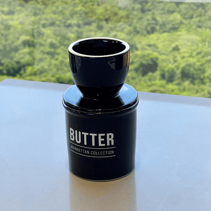 Manteigueira Francesa de Cerâmica Preta 10cm