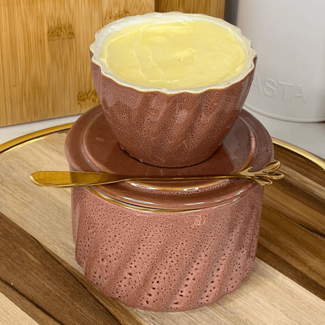 Manteigueira Francesa Twist em Cerâmica Rosa Organico 250g
