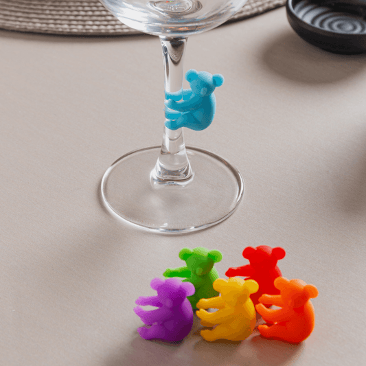 Jogo 6 Marcadores para Taça Koala Sortidos Silicone