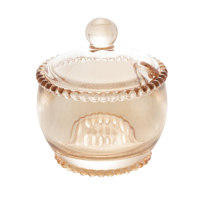Meleira Cristal de Chumbo com Colher Pearl Âmbar 9,4cm
