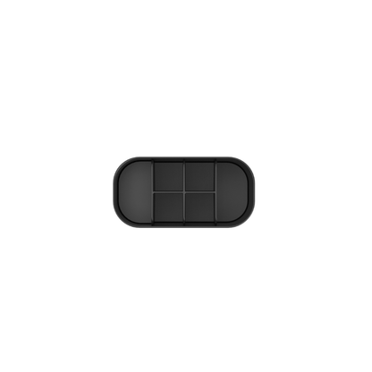 Organizador de Maquiagem com Divisórias Bold Preto 16,8cm