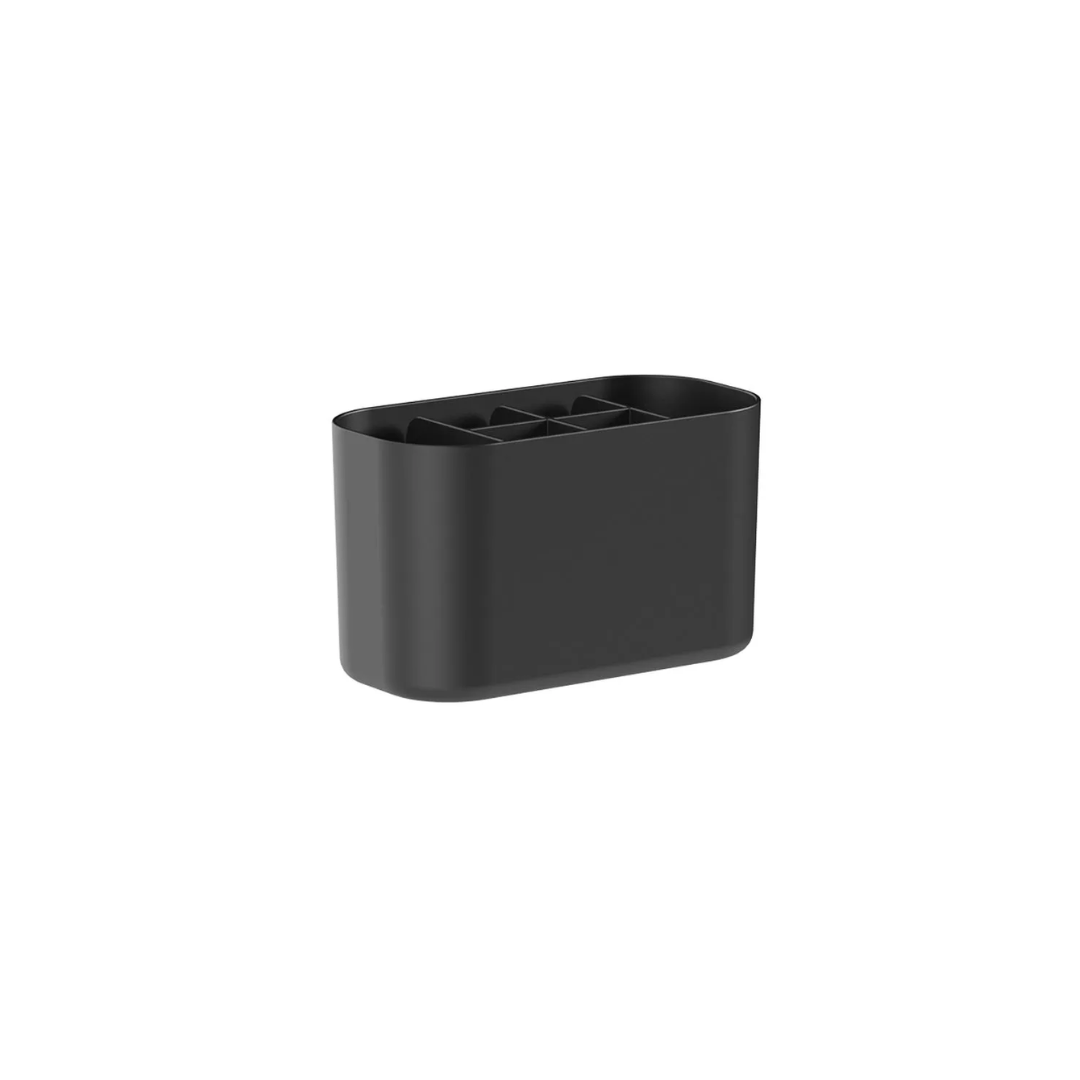 Organizador de Maquiagem com Divisórias Bold Preto 16,8cm