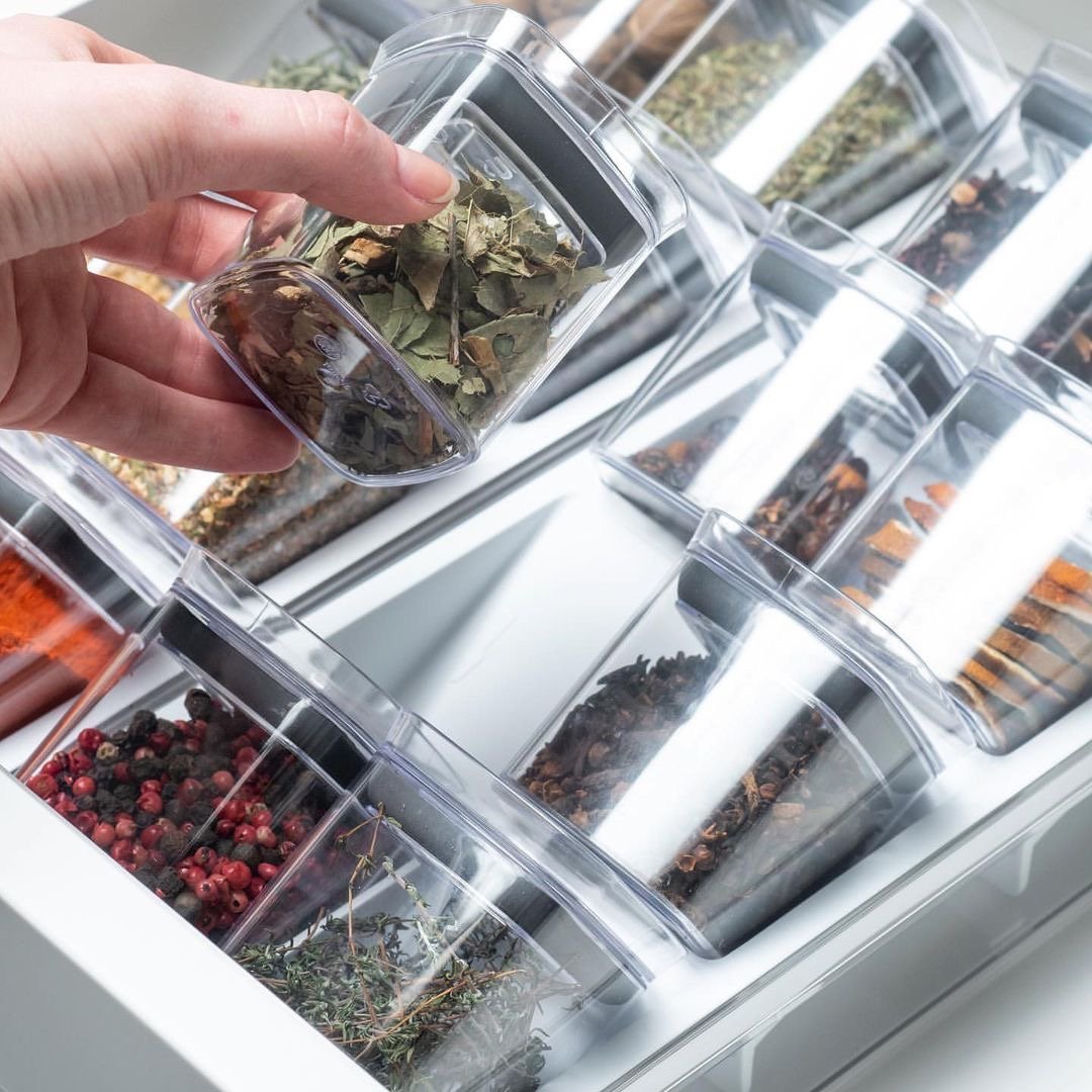 Organizador para Temperos Clear Natural 9 Peças