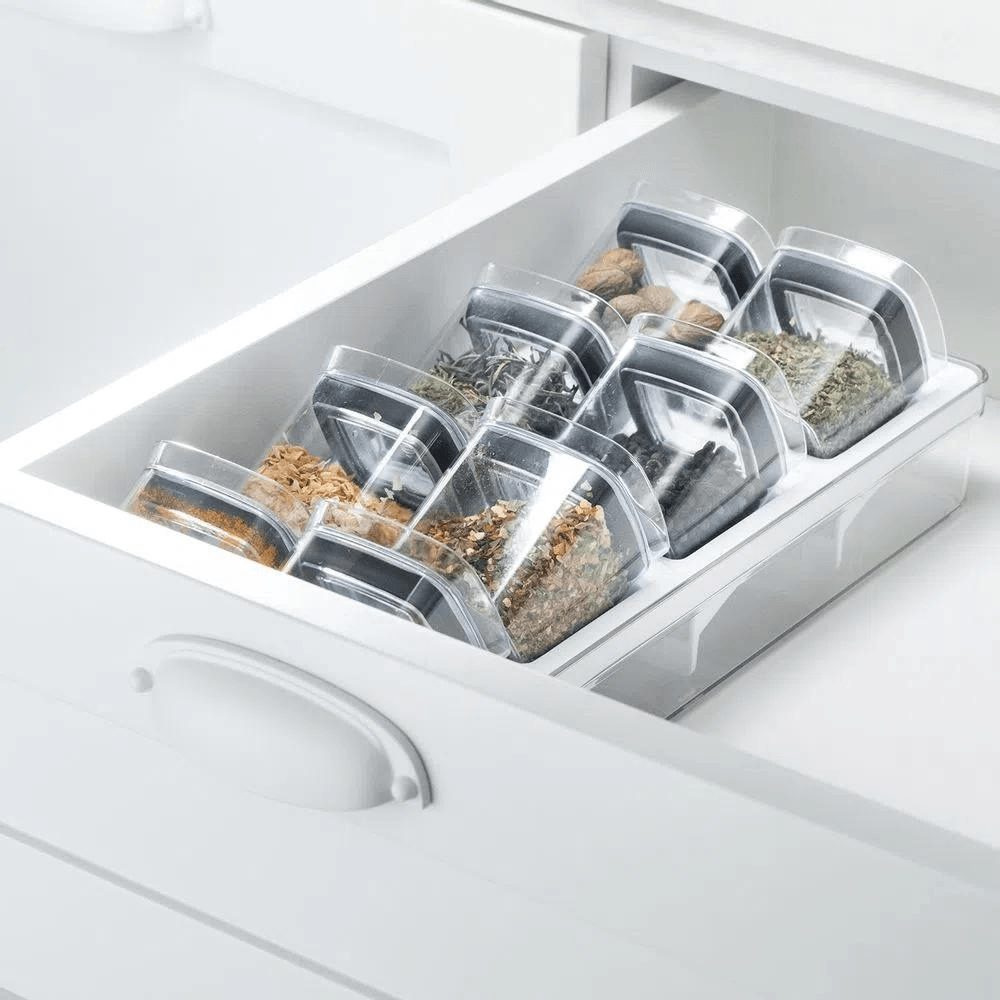 Organizador para Temperos Clear Natural 9 Peças