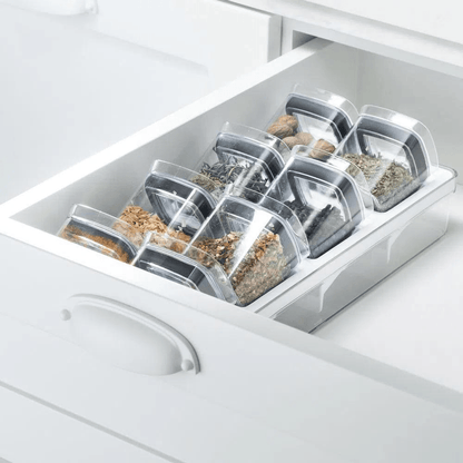 Organizador para Temperos Clear Natural 9 Peças
