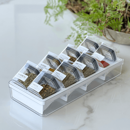Organizador para Temperos Clear Natural 9 Peças