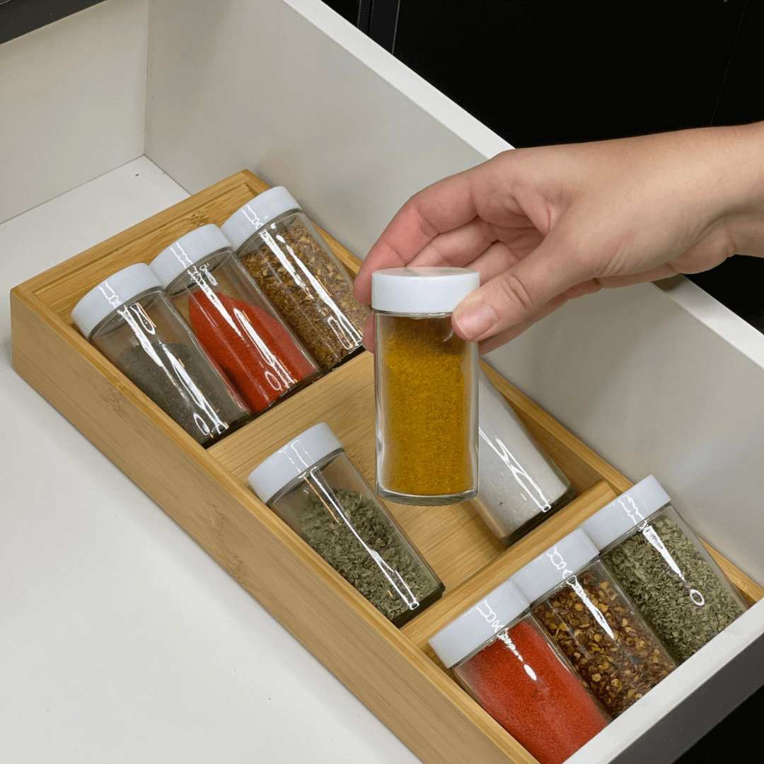 Organizador para Temperos Keep de Bambu 10 Peças