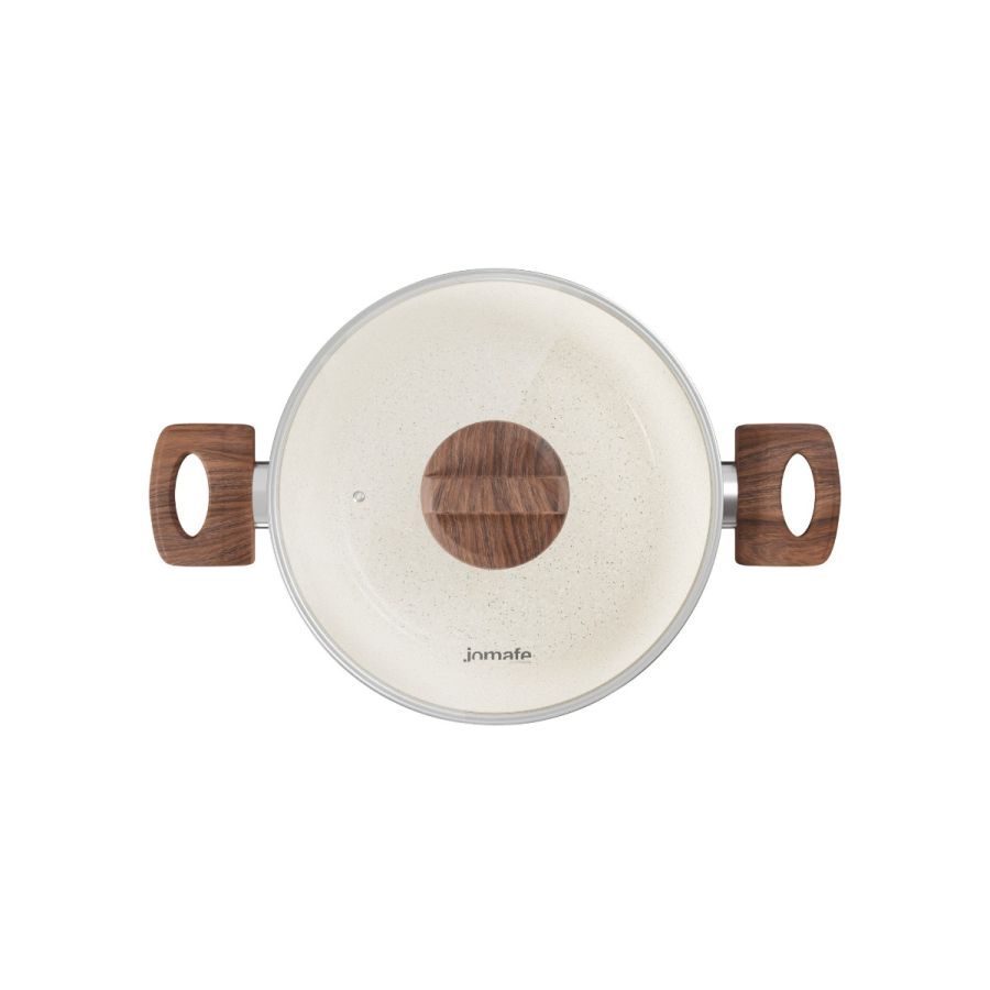 Panela Caçarola Antiaderente Aluminio Forjado Oslo Stone Branca 20cm Design Moderno