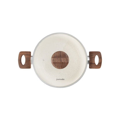 Panela Caçarola Antiaderente Aluminio Forjado Oslo Stone Branca 20cm Design Moderno
