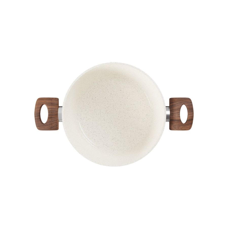 Panela Caçarola Antiaderente Aluminio Forjado Oslo Stone Branca 20cm Design Moderno