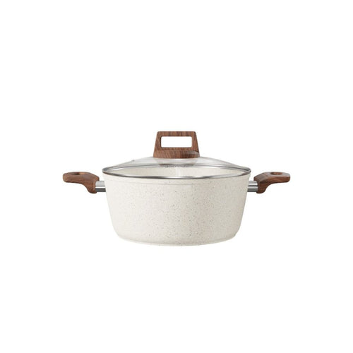 Panela Caçarola Antiaderente Aluminio Forjado Oslo Stone Branca 20cm Design Moderno
