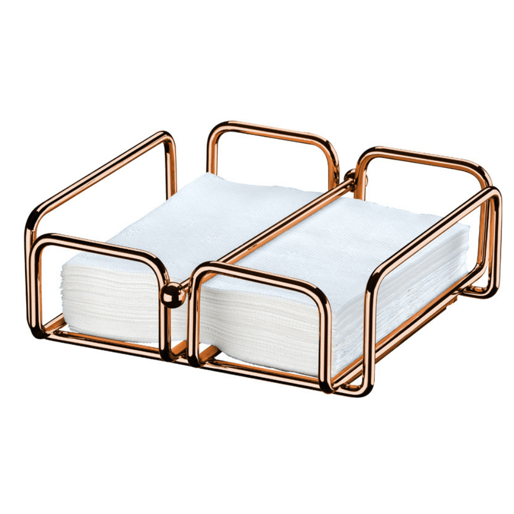 Porta Guardanapos Grande com Peso Aço Rose Gold