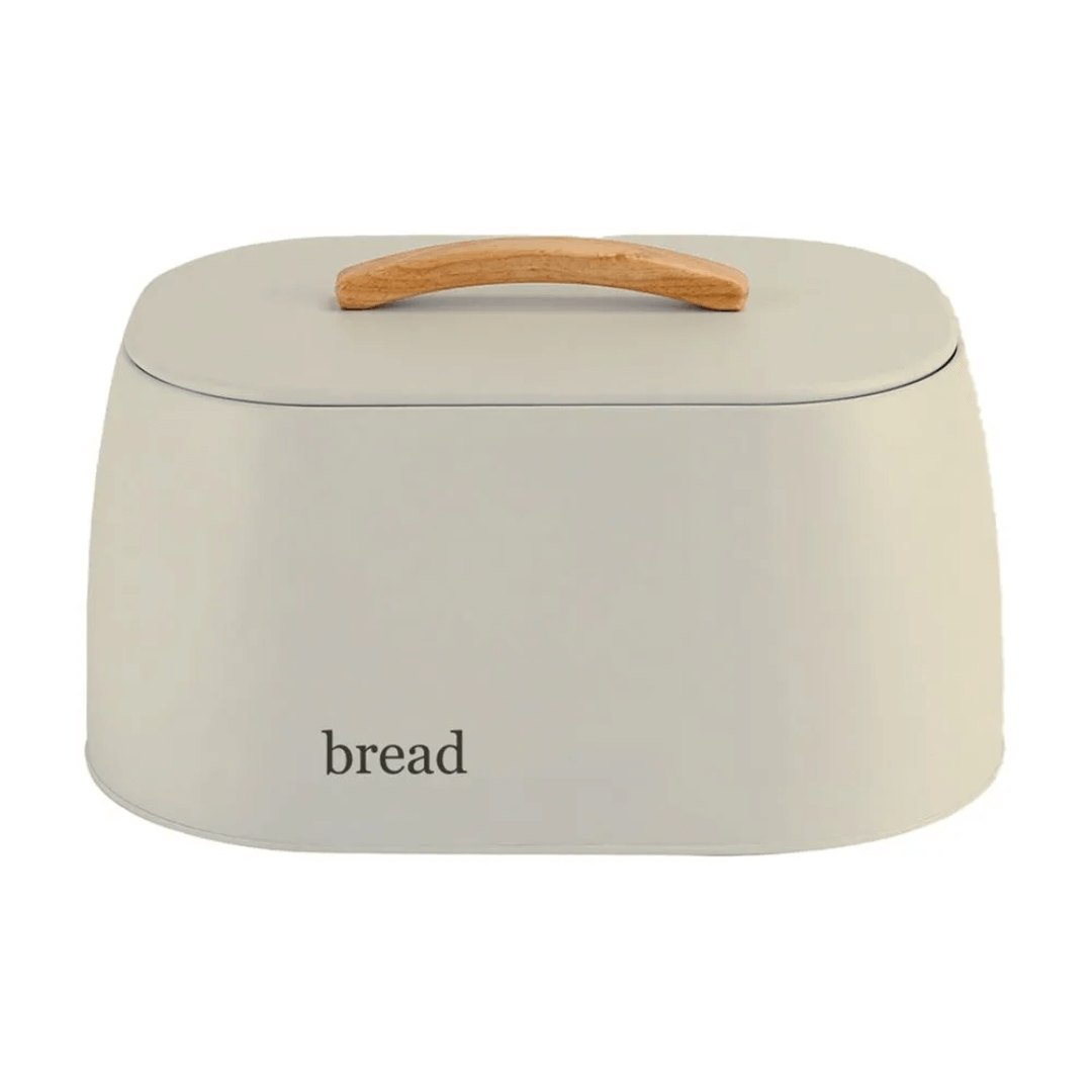 Porta Pão Sense com Alça de Bambu Bege 33,5cm