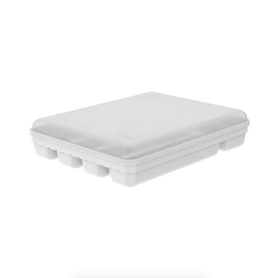 Porta Talheres e Utensílios Organizador de Gaveta em Polipropileno com Tampa Branco Logic