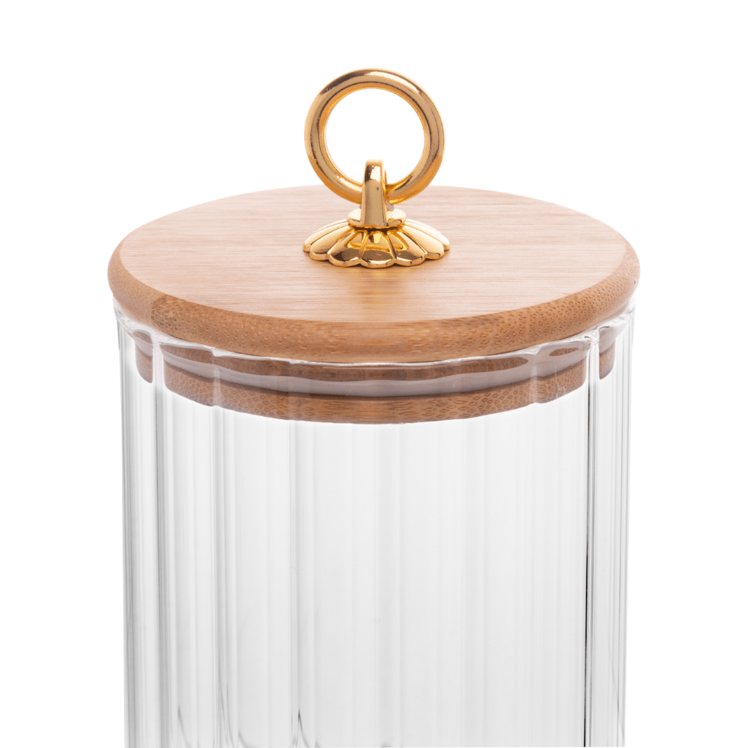Pote de Vidro Classic com Tampa de Bambu 1,1 Litros