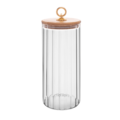 Pote de Vidro Classic com Tampa de Bambu 1,1 Litros