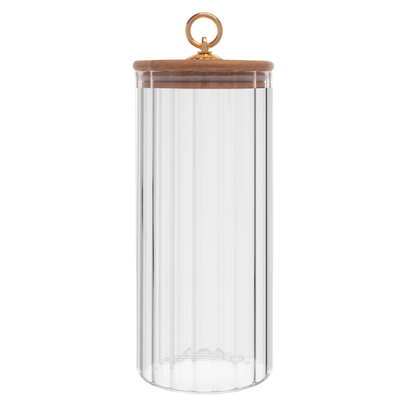 Pote de Vidro Classic com Tampa de Bambu 1,1 Litros